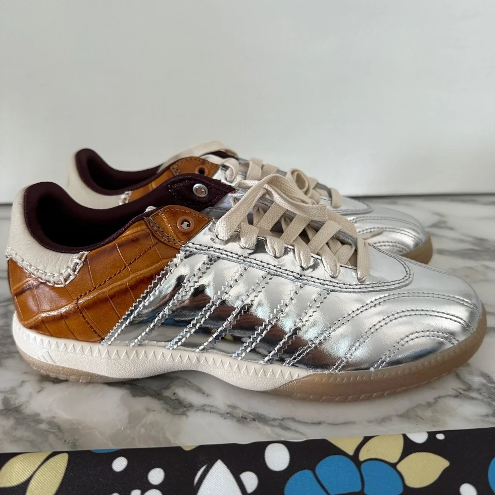 Adidas Originals Edition WALES BONNER Silver & Brown MN Samba Sneakers SZ US 7 - Picture 9 of 13